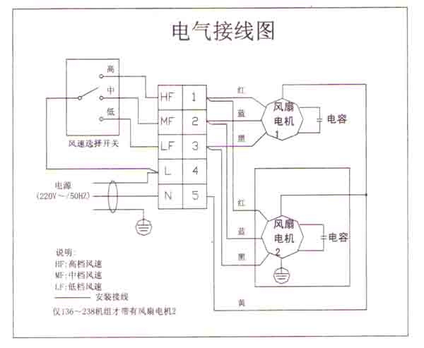 風(fēng)機(jī)盤管接線示意圖